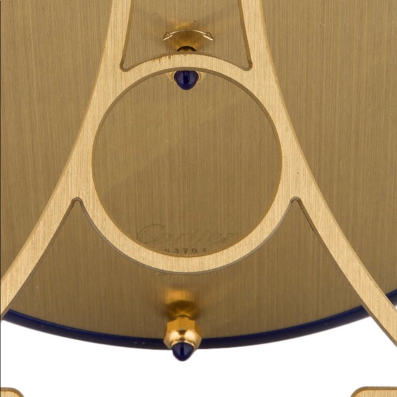 Cartier LAPIS gold tone ART DECO DESKTOP CLOCK.π - Picture 7 of 8
